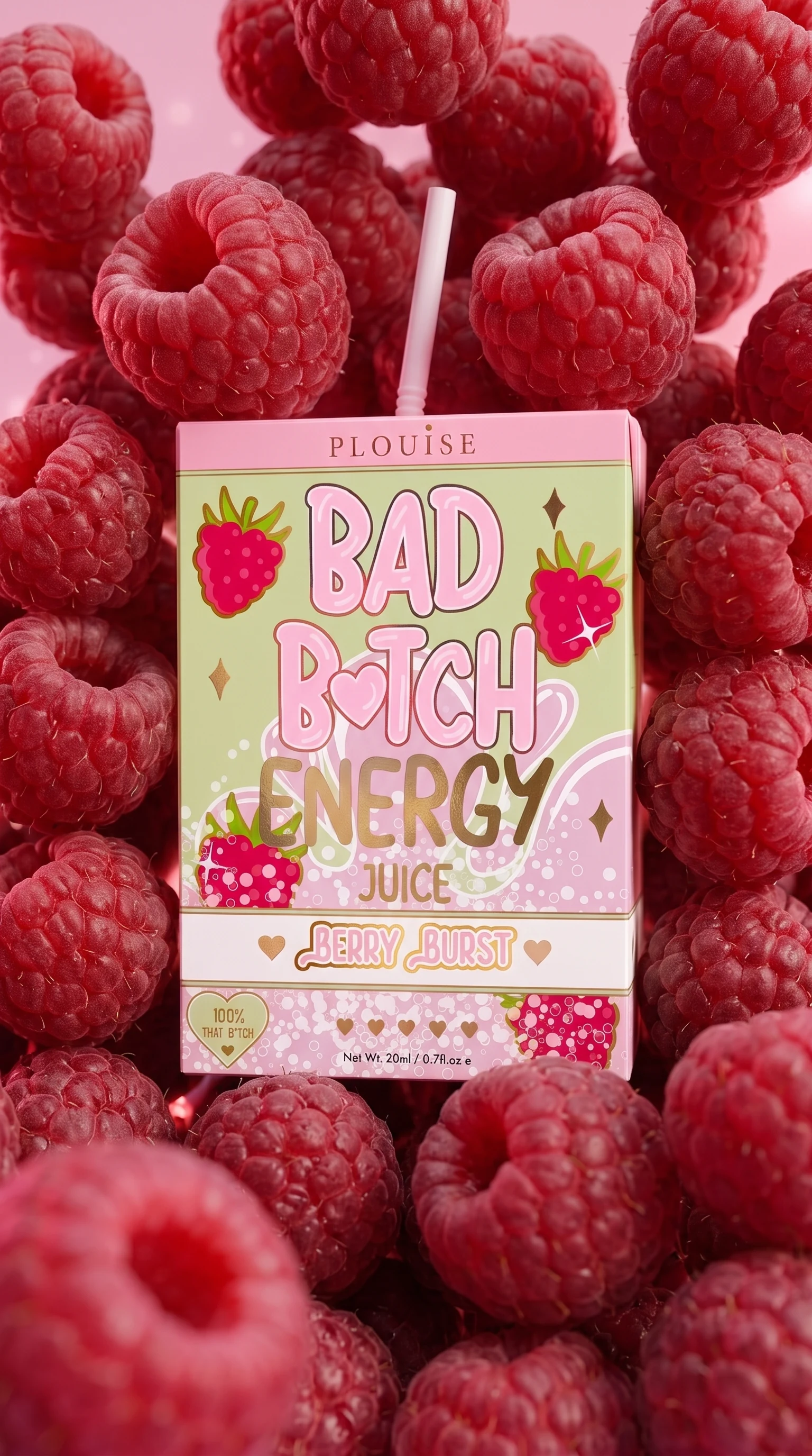 AI campaign concept with the Berry Burst carton surrounded by oversized raspberries